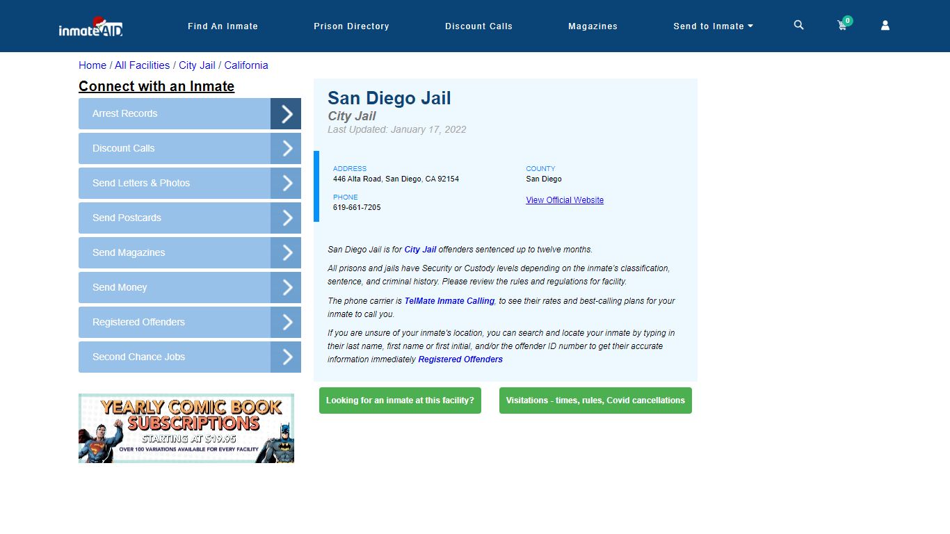 San Diego Jail | Inmate Locator